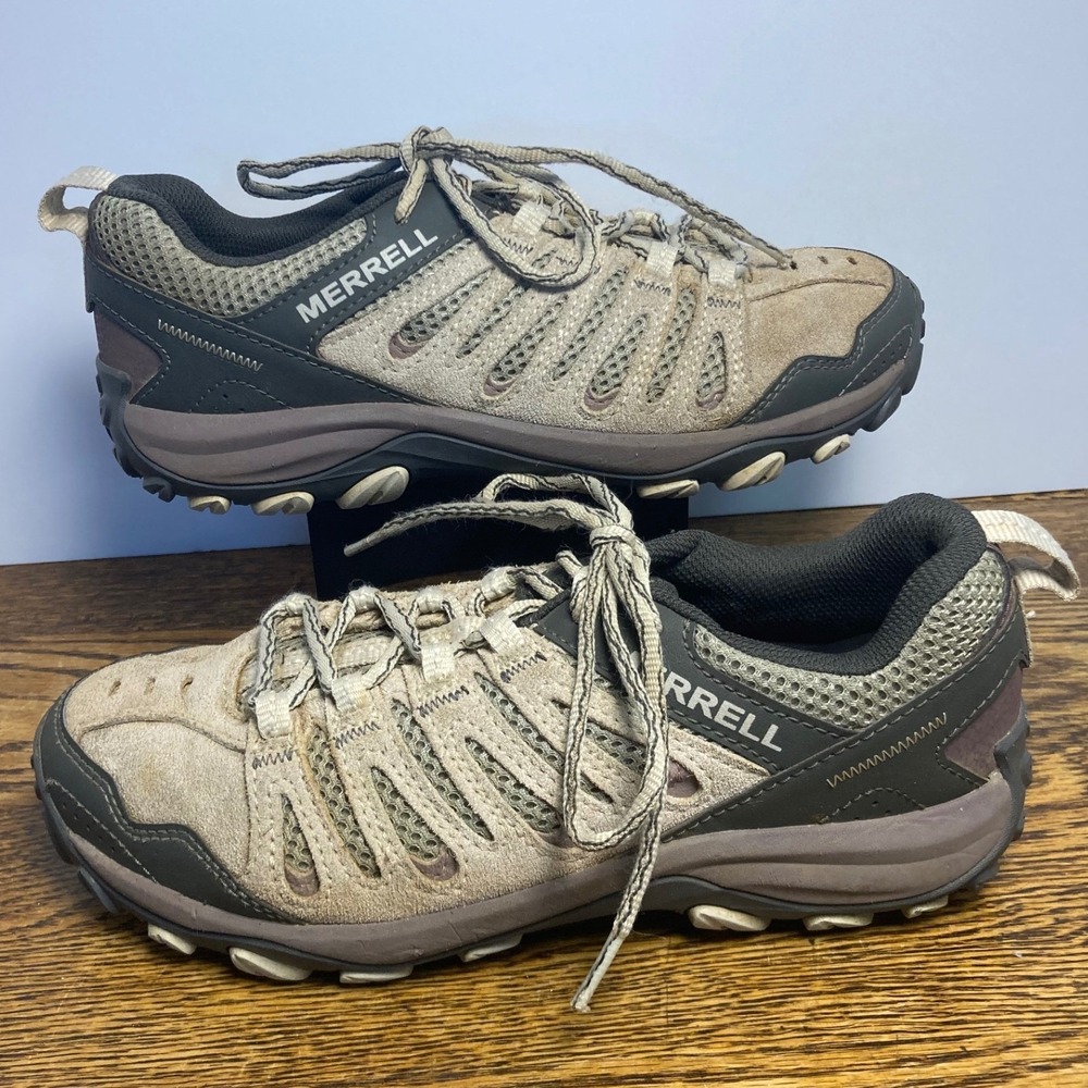 Merrell Siren Edge Q2 Womens Hiking Shoes Taupe Grey Suede Mesh J037998 Size 8